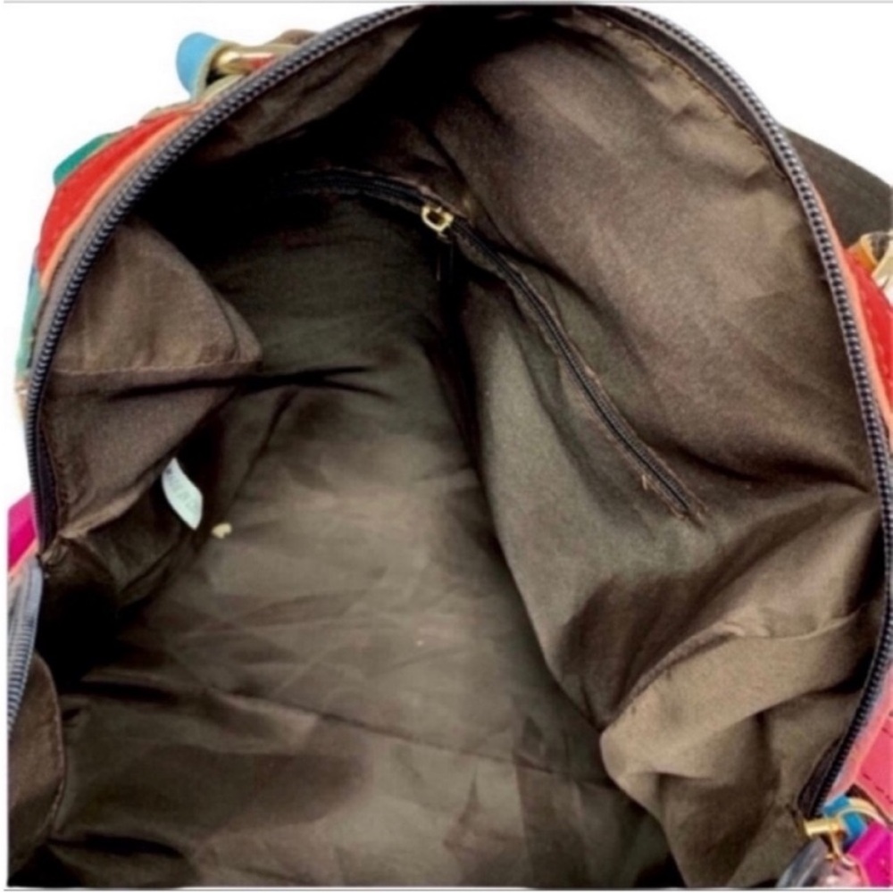 Leather Diamond quilt pattern boho bag NEW - Picture 8 of 9